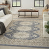 Nourison Serenity Home SRH01 Ivory Blue Area Rug Corner Image
