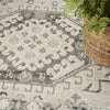 Nourison Serenity Home SRH01 Ivory Grey Area Rug Corner Image