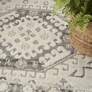 Nourison Serenity Home SRH01 Ivory Grey Area Rug Corner Image