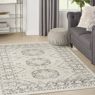 Nourison Serenity Home SRH01 Ivory Grey Area Rug Corner Image