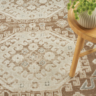 Nourison Serenity Home SRH01 Ivory Mocha Area Rug Corner Image