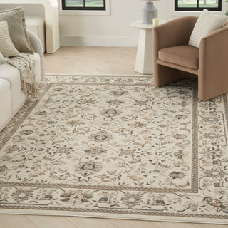 Nourison Serenity Home SRH02 Ivory Mocha Area Rug Corner Image