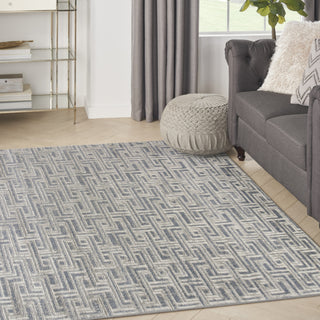 Nourison Serenity Home SRH04 Blue Ivory Area Rug Corner Image