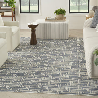 Nourison Serenity Home SRH04 Blue Ivory Area Rug Corner Image
