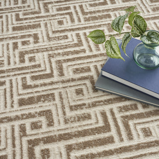 Nourison Serenity Home SRH04 Mocha Ivory Area Rug Corner Image