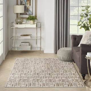 Nourison Serenity Home SRH04 Mocha Ivory Area Rug Room Image Feature
