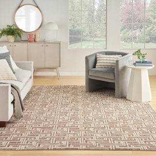 Nourison Serenity Home SRH04 Mocha Ivory Area Rug Room Image Feature
