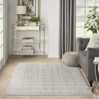 Nourison Serenity Home SRH05 Light Grey Area Rug Room Image Feature