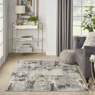 Nourison Serenity Home SRH06 Ivory Grey Area Rug Room Image Feature