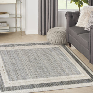 Nourison Serenity Home SRH07 Grey Ivory Area Rug Corner Image