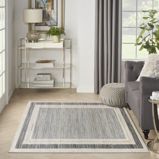 Nourison Serenity Home SRH07 Grey Ivory Area Rug Room Image Feature