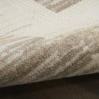 Nourison Serenity Home SRH07 Mocha Ivory Area Rug Corner Image