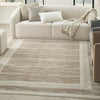 Nourison Serenity Home SRH07 Mocha Ivory Area Rug Corner Image
