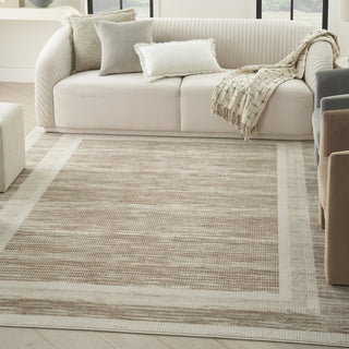 Nourison Serenity Home SRH07 Mocha Ivory Area Rug Corner Image