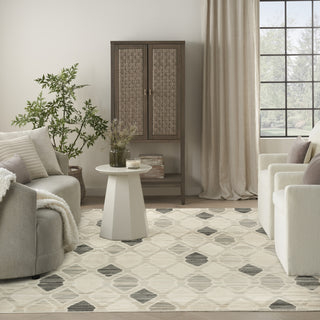 Nourison Serenity Home SRH08 Beige Grey Area Rug Room Scene Feature