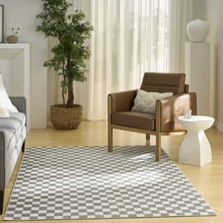 Nourison Serenity Home SRH09 Ivory Grey Area Rug Corner Image