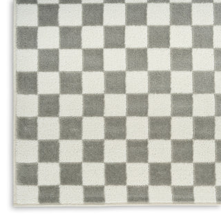 Nourison Serenity Home SRH09 Ivory Grey Area Rug Corner Image
