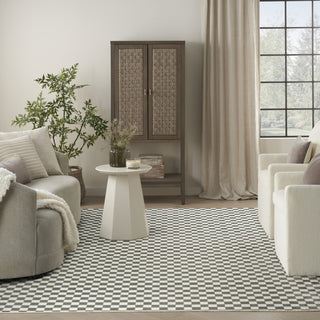 Nourison Serenity Home SRH09 Ivory Grey Area Rug Swatch Image