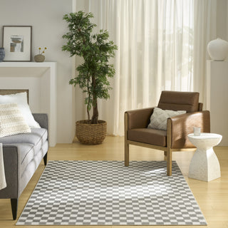 Nourison Serenity Home SRH09 Ivory Grey Area Rug Room Image Feature