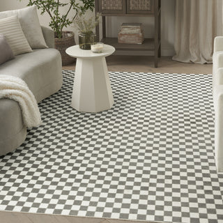 Nourison Serenity Home SRH09 Ivory Grey Area Rug Corner Image