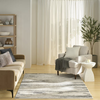 Nourison Serenity Home SRH12 Grey Multicolor Area Rug Swatch Image