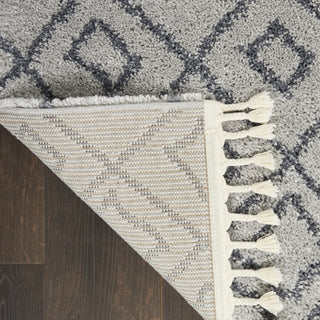 Nourison Serenity Shag SRS02 Grey Slate Area Rug Corner Image