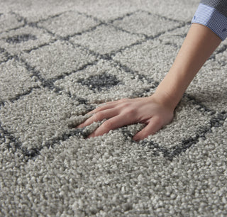 Nourison Serenity Shag SRS02 Grey Slate Area Rug Room Image Feature