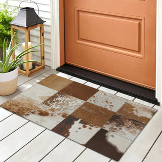 Nourison Machine Washable Series 1 SR103 Ivory/Latte Area Rug by Nicole Curtis Scatter Lifestyle Image Feature