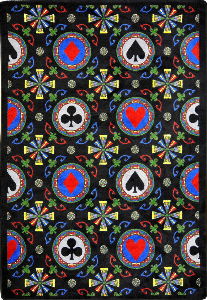 Joy Carpets Games People Play Stacked Deck Black Area Rug