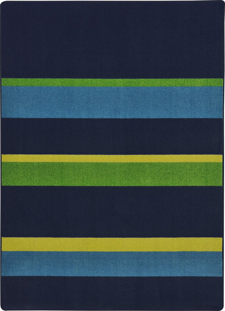 Joy Carpets Kid Essentials Straight and Narrow Navy Area Rug