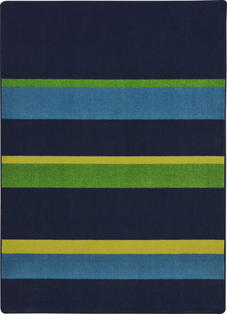 Joy Carpets Kid Essentials Straight and Narrow Navy Area Rug