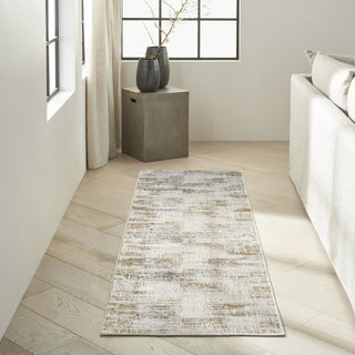 Ck078 Summit SUM01 Ivory Multicolor Area Rug by Calvin Klein Corner Image