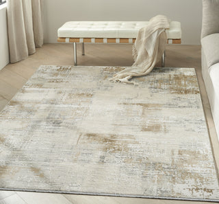 Ck078 Summit SUM01 Ivory Multicolor Area Rug by Calvin Klein Corner Image
