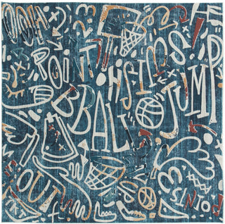 Kalaty Sportsglyphs SY1265 Blue Area Rug Alternative Image