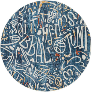 Kalaty Sportsglyphs SY1265 Blue Area Rug Alternative Image