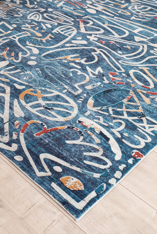 Kalaty Sportsglyphs SY1265 Blue Area Rug Floor Image