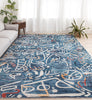 Kalaty Sportsglyphs SY1265 Blue Area Rug Closeup Image