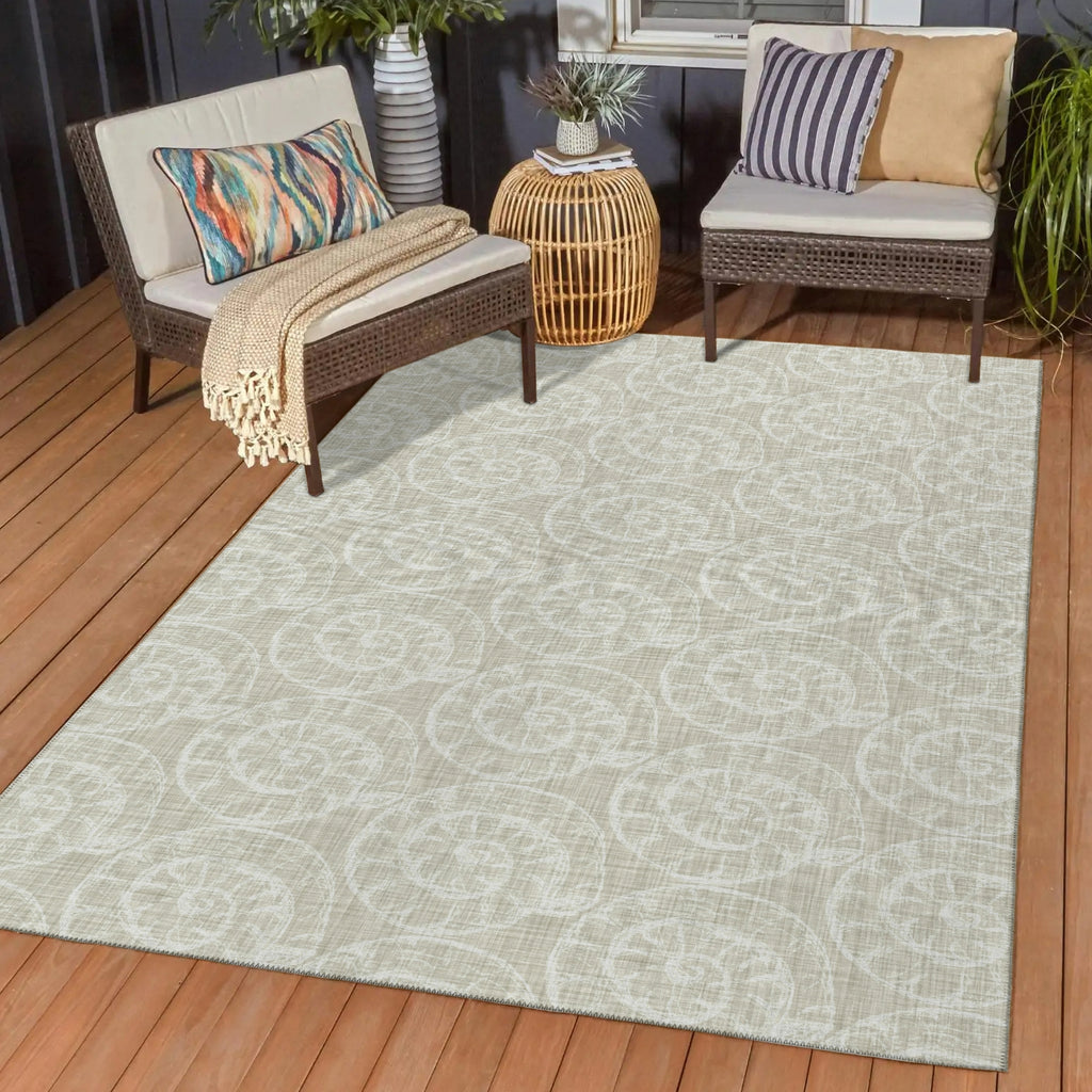 Dalyn Seabreeze SZ11 Taupe Area Rug Outdoor Lifestyle Image Feature