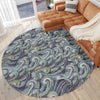 Dalyn Seabreeze SZ14 Ink Area Rug Round Lifestyle Image Feature