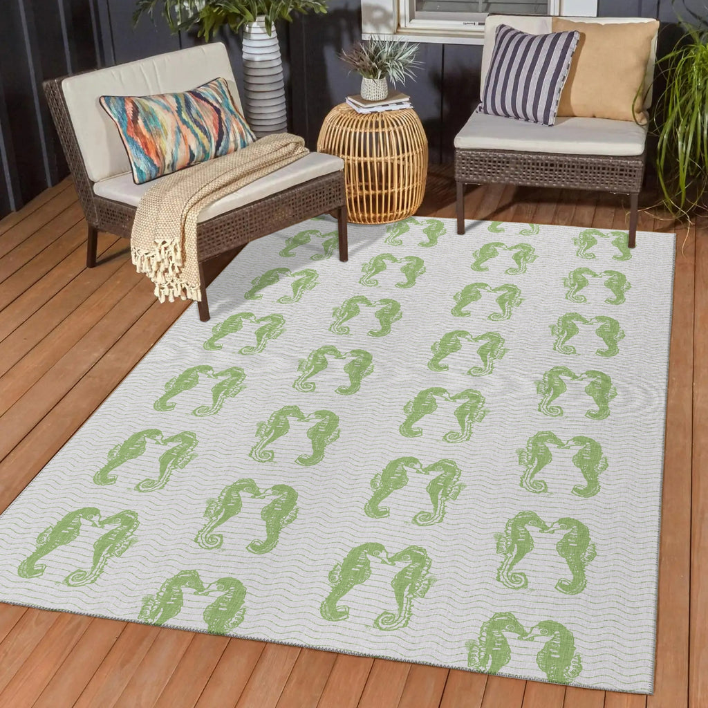 Dalyn Seabreeze SZ15 Lime-in Area Rug Outdoor Lifestyle Image Feature