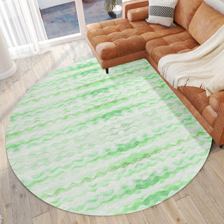 Dalyn Seabreeze SZ16 Cactus Area Rug Round Lifestyle Image Feature