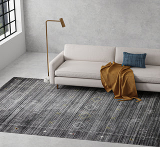 Bashian Terrain Striped T142-BT106 Grey Area Rug Lifestyle Image Feature