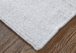 Feizy Finley T6046 White Area Rug by Thom Filicia Corner Image with Rug Pad