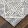 Feizy Corwin T8013 Gray/Ivory Area Rug by Thom Filicia Corner Image with Rug Pad