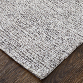 Feizy Freemont T8014 Gray Area Rug by Thom Filicia Corner Image with Rug Pad