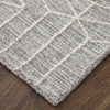 Feizy Emerson T8015 Gray/Ivory Area Rug by Thom Filicia Corner Image with Rug Pad