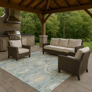 Dalyn Tabrook TB14 Blue Area Rug Outdoor Lifestyle Image Feature