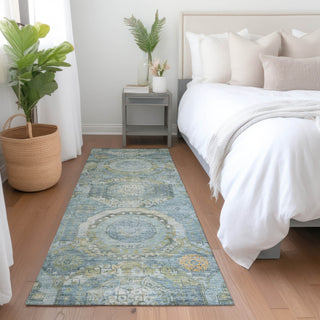 Dalyn Tabrook TB14 Blue Area Rug Runner Lifestyle Image Feature