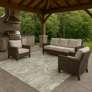 Dalyn Tabrook TB14 Pewter Area Rug Outdoor Lifestyle Image Feature