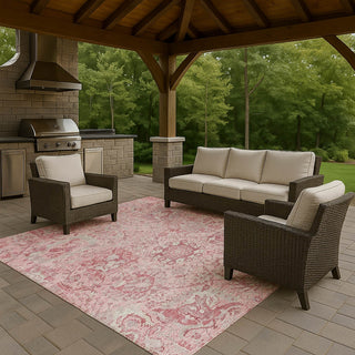 Dalyn Tabrook TB15 Pink Area Rug Outdoor Lifestyle Image Feature